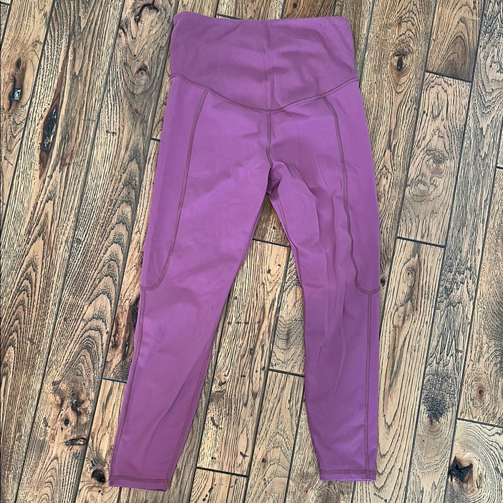 GAP Purple Leggings with Wide Waistband and Tapered Fit - Maternity
